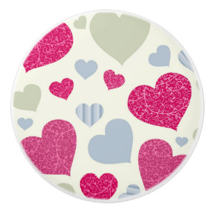 Bouton De Porte En Céramique Arrière - plan de coeurs