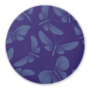 Bouton De Porte En Céramique arrière - plan de papillons de mite de nuit