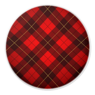 Bouton De Porte En Céramique Arrière - plan de tartan de Wallace