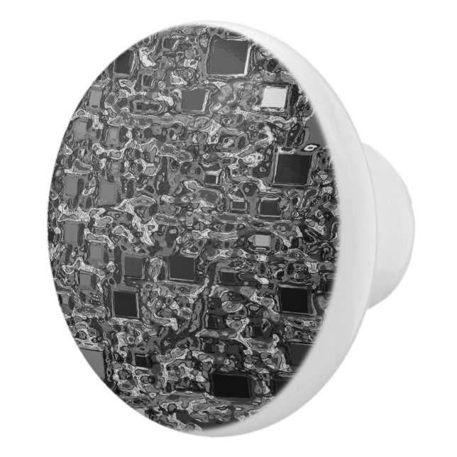 Bouton De Porte En Céramique Arrière - plan Faux Chrome Mini Box (Droite)