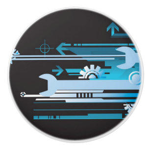 Bouton De Porte En Céramique Arrière - plan tramé technique 3