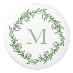 Bouton De Porte En Céramique Arrosage Rosemary Wreath