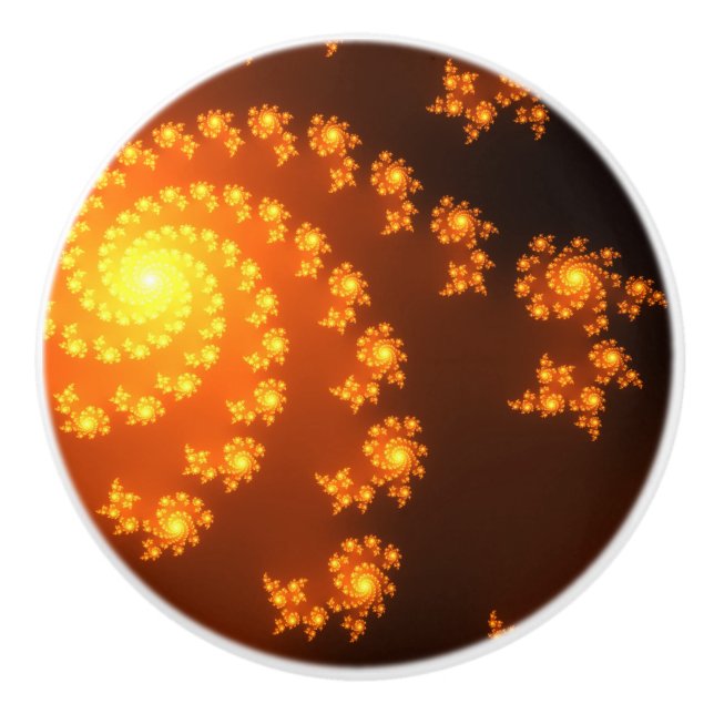 Bouton De Porte En Céramique Art abstrait de fractale de Julia Mandelbrot (Devant)