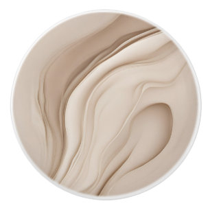 Bouton De Porte En Céramique Art abstrait en relief faux beige