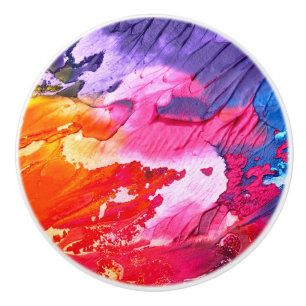 Bouton De Porte En Céramique Art Abstrait Peinture Texture Ceramic Knob