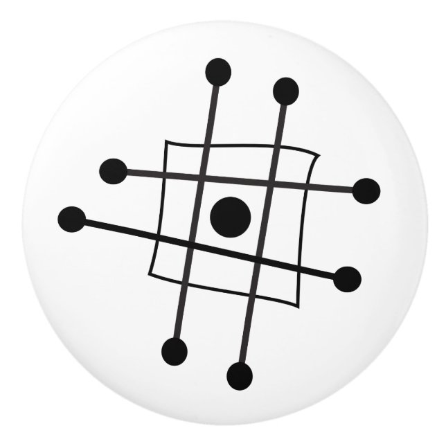 Bouton De Porte En Céramique Art Atomique moderne du Moyen-siècle Modernisme Ab (Devant)