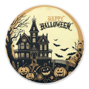Bouton De Porte En Céramique Art de Halloween heureux vintage