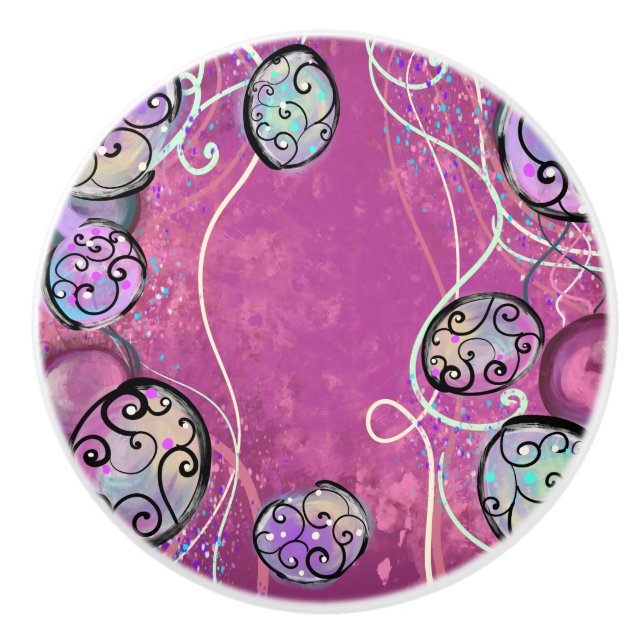 BOUTON DE PORTE EN CÉRAMIQUE ART DE PÂQUES (Devant)