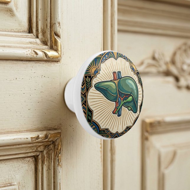 Bouton De Porte En Céramique Art Deco Anatomical Liver (Créateur téléchargé)