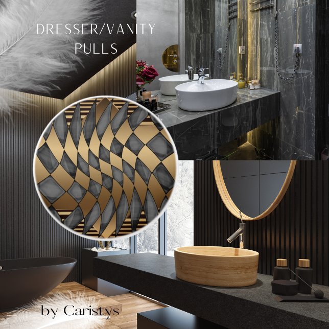 Bouton De Porte En Céramique Art Déco Bronze Noir (Créateur téléchargé)