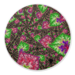 Bouton De Porte En Céramique Art fractal spirale funky bohème groovy