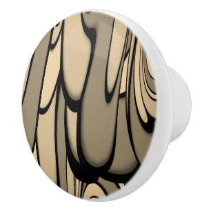 Bouton De Porte En Céramique Art Moderne Fondre des teintes Brown