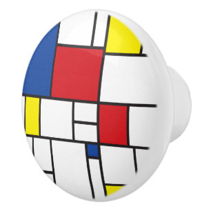 Bouton De Porte En Céramique Art Moderne Géométrique Minimaliste De Stijl Mondr