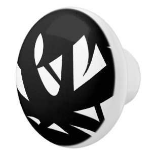 Bouton De Porte En Céramique Art moderne magnifique noir et blanc