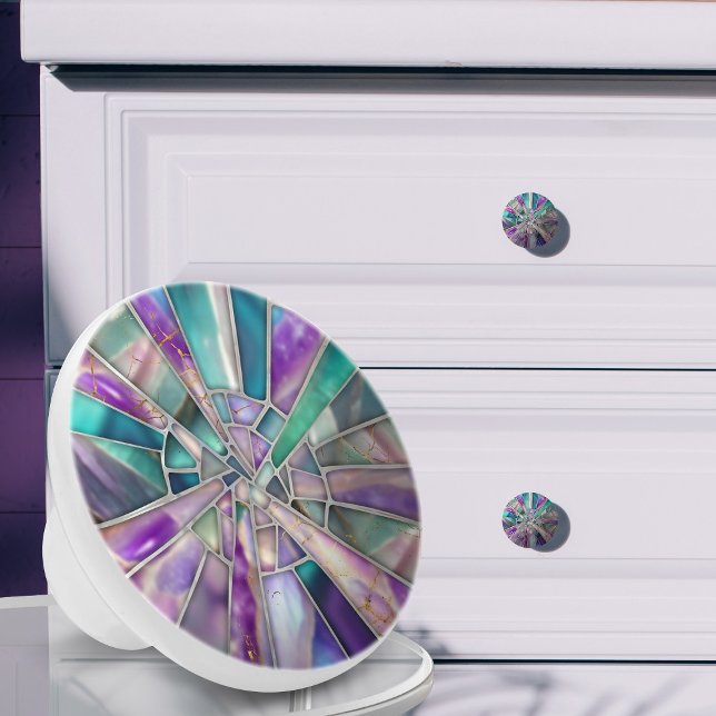 Bouton De Porte En Céramique Art mosaïque - Fluorite de rêve (Créateur téléchargé)