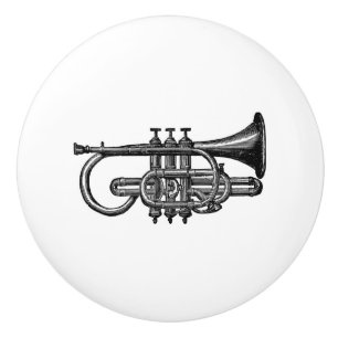 Bouton De Porte En Céramique Art musical vintage d'instrument en laiton de