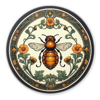 Bouton De Porte En Céramique Art Nouveau Bee-utiful