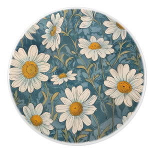 Bouton De Porte En Céramique Art nouveau Shasta Daisy