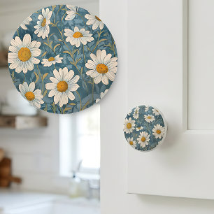 Bouton De Porte En Céramique Art nouveau Shasta Daisy