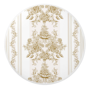 Bouton De Porte En Céramique Art nouveau, Toile, floral, motif, beige, chic, él