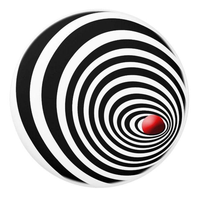 Bouton De Porte En Céramique Art optique du tunnel temporel (Devant)