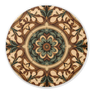 Bouton De Porte En Céramique Arts & Crafts Artisanat Vintage, Style Missionnair