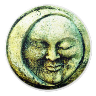 Bouton De Porte En Céramique Aspect de pierre lune et le croissant de la face d