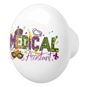 Bouton De Porte En Céramique Assistant Médical - Mardi Gras