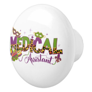 Bouton De Porte En Céramique Assistant Médical - Mardi Gras