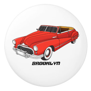 Bouton De Porte En Céramique Automobile classique rouge 1948