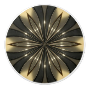 Bouton De Porte En Céramique Avant-Garde ~ Fleur métallique Knob 02 ~