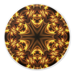 Bouton De Porte En Céramique Avant-Garde ~ Gold Russet Noir 054 ~