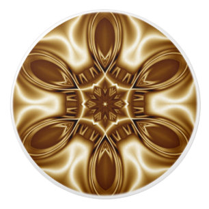 Bouton De Porte En Céramique Avant-Garde ~ Or ~ Soie et Satin Look 03 B ~
