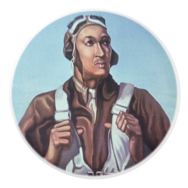 Bouton De Porte En Céramique Aviateurs noirs : Service militaire de combat de 2 (Devant)