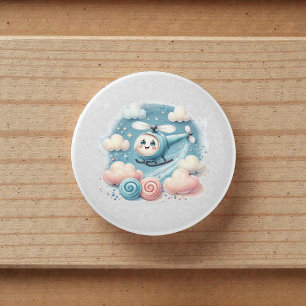 Bouton De Porte En Céramique Avion à l'aquarelle fantaisiste