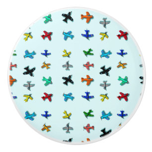 Bouton De Porte En Céramique Avions Lumineux Bleu Cercueil Tirage