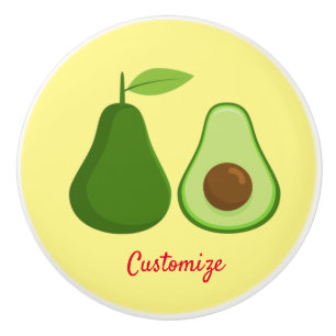 Bouton De Porte En Céramique Avocado Lover Design Thunder_Cove