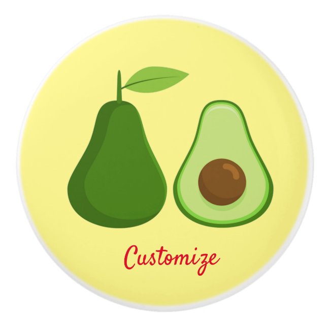 Bouton De Porte En Céramique Avocado Lover Design Thunder_Cove (Devant)
