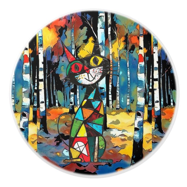 Bouton De Porte En Céramique Avoir Une Journée Abstraite Kinda (Devant)