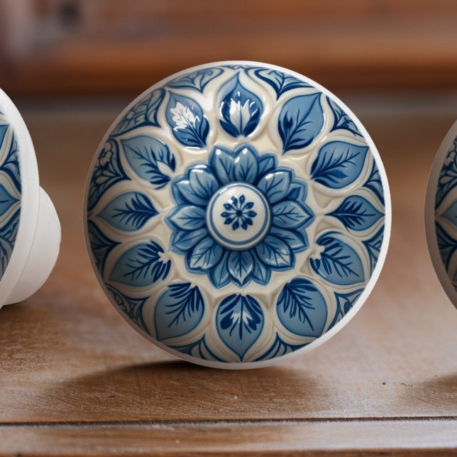 Bouton De Porte En Céramique Azulejo Blue Elegance Ceramic KnobPull (Créateur téléchargé)