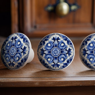 Bouton De Porte En Céramique Azulejo Lisbonne motif Talavera Design céramique