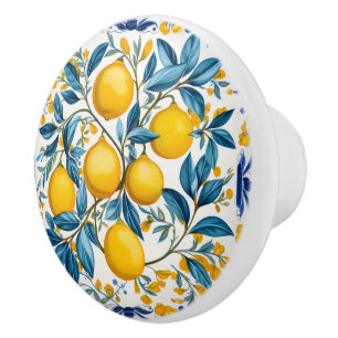 Bouton De Porte En Céramique 💙 💛 Azulejos Amalfi Orchard