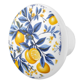 Bouton De Porte En Céramique 💙 💛 Azulejos Lemon Grove