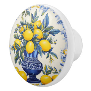 Bouton De Porte En Céramique 💙 💛 Azulejos Lemon Vase