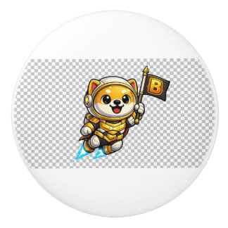Bouton De Porte En Céramique Baby Doge Astronaut
