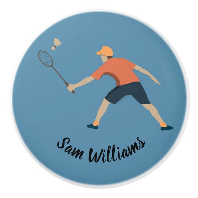 Bouton De Porte En Céramique Badminton (Devant)