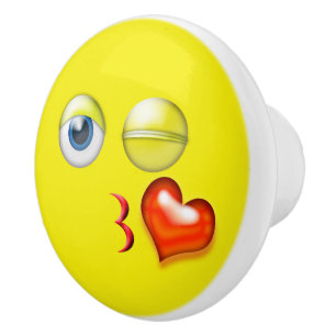Bouton De Porte En Céramique Baiser Emoji