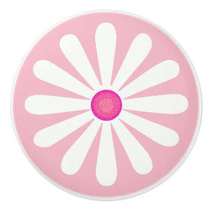 Bouton De Porte En Céramique Baisson blanc rose
