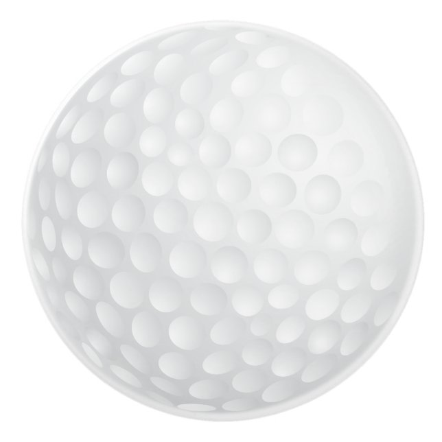 Bouton De Porte En Céramique Bal de golf blanc 🏌️ ‍ ♂️ (Devant)