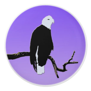 Bouton De Porte En Céramique Bald Eagle at Sunset - Art original de la faune